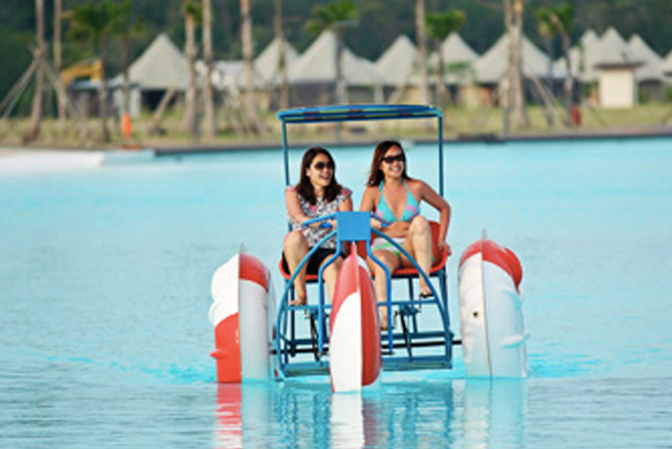 water tricycle in crystal lagoon
